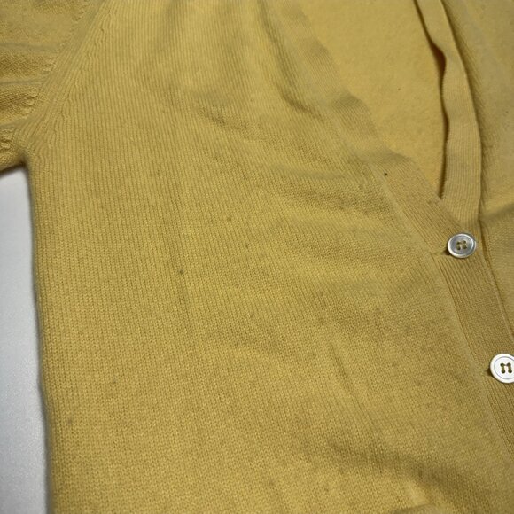 Vintage The Scotch House Cashmere Cardigan Sweater Womens 40 Yellow - Picture 4 of 11